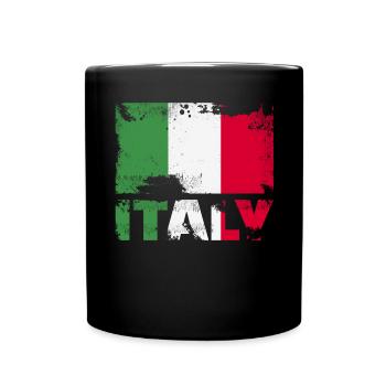 Italien Flagge Vintage Distressed Italia Grunge Re - Tasse einfarbig - Schwarz - Vorne