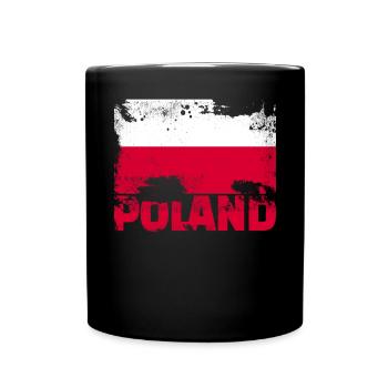 Polen Flagge Vintage Distressed Polnic Grunge Trav - Tasse einfarbig - Schwarz - Vorne