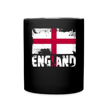 England Flag Vintage Distressed English Grunge Tra - Tasse einfarbig - Schwarz - Vorne