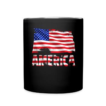 America Flag Vintage Distressed USA Grunge Travel - Tasse einfarbig - Schwarz - Vorne