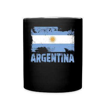 Argentinien Flagge Vintage Südamerika Grunge -Reis - Tasse einfarbig - Schwarz - Vorne