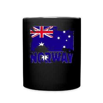 Norwegen Flagge Vintage Distressed Scandinavia Gru - Tasse einfarbig - Schwarz - Vorne