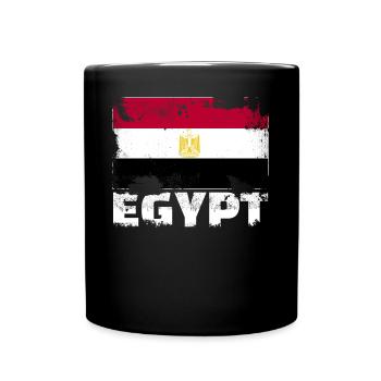 Ägyptische Flagge Vintage Distressed ägyptisches G - Tasse einfarbig - Schwarz - Vorne