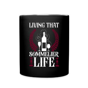 Dégustation de vin de sommelier - Mug uni - noir - Devant