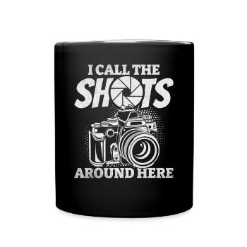 I call the shots here photo camera photographer - Full Colour Mug - black - Front