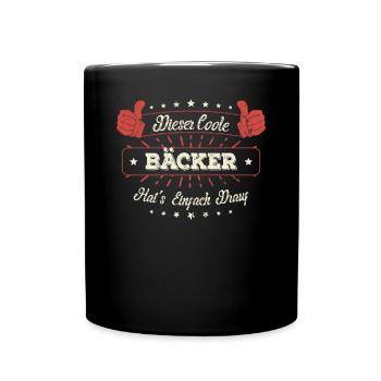 Dieser Coole Bäcker Geschenk Kollegen Spruch - Tasse einfarbig - Schwarz - Vorne