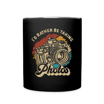 Lovers of photography I would rather take photos - Full Colour Mug - black - Front
