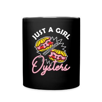 Just a Girl who Loves Oysters Austern - Full Colour Mug - black - Front