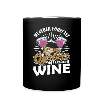 Weekend Forecast Oysters with a Chance of Austern - Full Colour Mug - black - Front