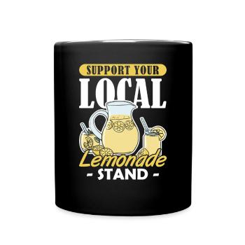 Support your Local Lemonade Stand Limonadenstand - Full Colour Mug - black - Front