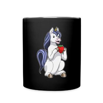 Licorne Fraise - Mug uni - noir - Devant