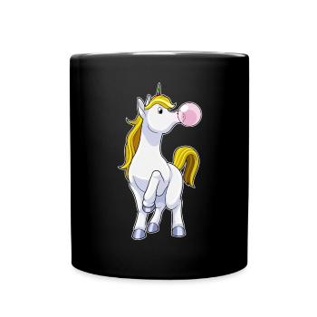 Einhorn Kaugummi - Tasse einfarbig - Schwarz - Vorne