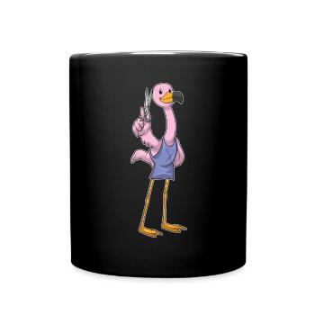 Ciseaux de coiffure Flamant Rose - Mug uni - noir - Devant
