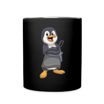 Peigne de coiffeur Pingouin - Mug uni - noir - Devant
