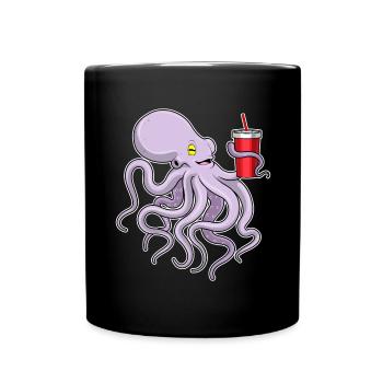Octopus Mug to go - Full Colour Mug - black - Front