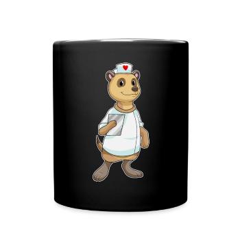 Cœur d’infirmière suricate - Mug uni - noir - Devant