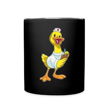Cœur d’infirmière canard - Mug uni - noir - Devant