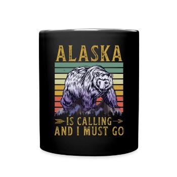 Alaska Geschenk Kinder Herren Damen USA Natur Eis - Tasse einfarbig - Schwarz - Vorne