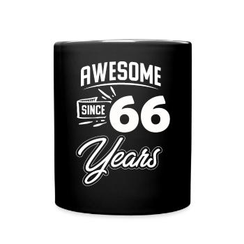 66th Birthday Gift Birthday Vintage april - Full Colour Mug - black - Front