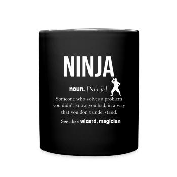 Ninja - Tasse einfarbig - Schwarz - Vorne
