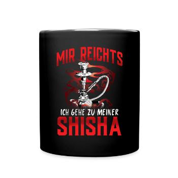 Shisha Geschenk für Wasserpfeife Shishabar Pfeife - Tasse einfarbig - Schwarz - Vorne