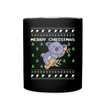 Ugly Christmas Sweater Koala - Full Colour Mug - black - Front