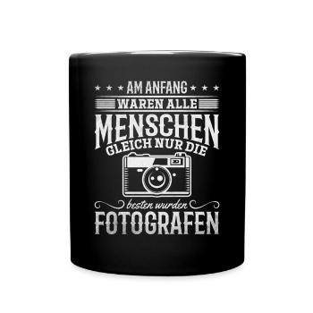 Am Anfang waren alle Menschen die besten wurden - Tasse einfarbig - Schwarz - Vorne