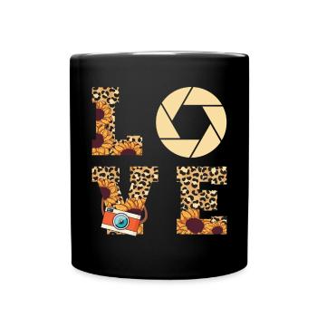 Photography Camera Lens Leopard - Tasse einfarbig - Schwarz - Vorne