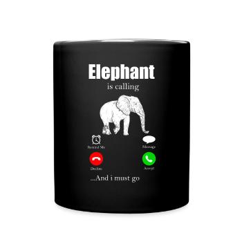 Elefant Elefanten Elephant Rüsseltier Zoo Zirkus - Tasse einfarbig - Schwarz - Vorne