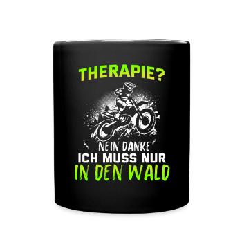 Motocross Tshirt Für Herren Damen Enduro Supermoto - Tasse einfarbig - Schwarz - Vorne