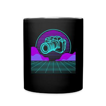 Photography Camera Lens Vaporwave - Tasse einfarbig - Schwarz - Vorne