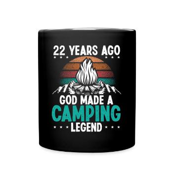 22 Year Old Camping Legend Scout 22Birthday Camper - Tasse einfarbig - Schwarz - Vorne