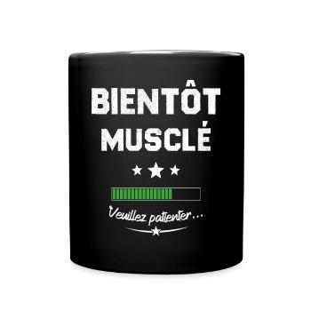 Homme bientôt musclé veuillez patienter - Mug uni - noir - Devant