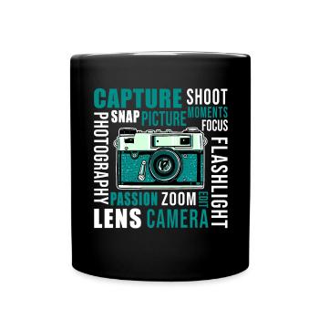 Photography Camera Lens Retro - Tasse einfarbig - Schwarz - Vorne