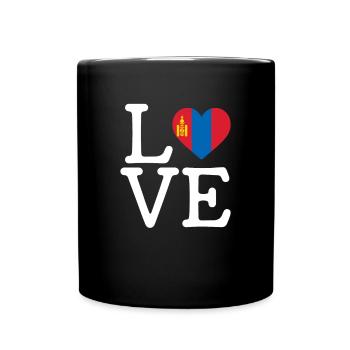 I love Mongolia, Mongolian flag mongolia - Full Colour Mug - black - Front