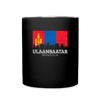 ulanbataar, Mongolian flag mongolia - Full Colour Mug - black - Front