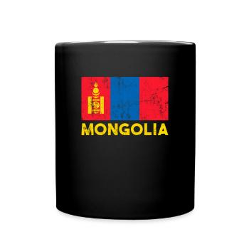 Mongolia, Mongolian flag mongolia - Full Colour Mug - black - Front