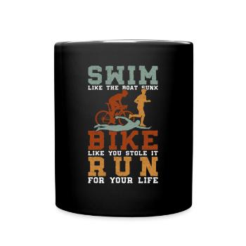 Triathlon Training Triathlet Geschenk - Tasse einfarbig - Schwarz - Vorne