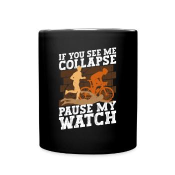 Triathlon Training Lustiges Triathlet Geschenk - Tasse einfarbig - Schwarz - Vorne