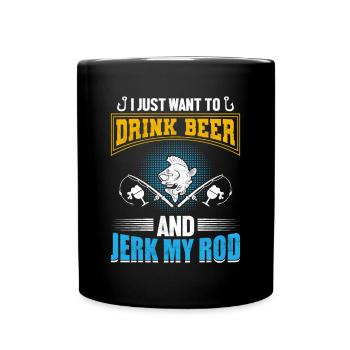 Fish Beer Fishing Fishing Fishing - Full Colour Mug - black - Front
