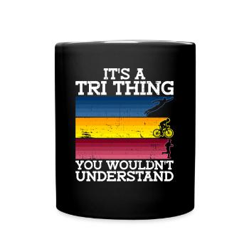 Triathlon Training Lustiges Triathlet Geschenk - Tasse einfarbig - Schwarz - Vorne