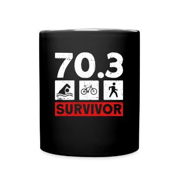 70.3 Survivor - Halb-Triathlon Training Triathlet - Tasse einfarbig - Schwarz - Vorne