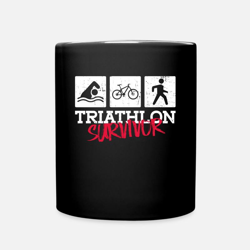 Triathlon Überlebender - Triathlon Training - Tasse einfarbig - Schwarz
