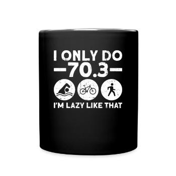 Halb-Triathlon Training Triathlet Lustig - Tasse einfarbig - Schwarz - Vorne