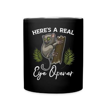 Here's A Real Eye Opener Big Eyes Animal Tarsier - Full Colour Mug - black - Front