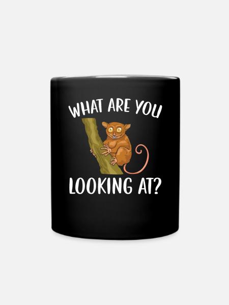 Was siehst du auf Big Eyes Animal Tarsier - Tasse einfarbig - Schwarz