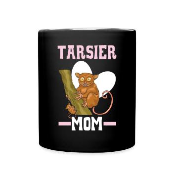 Tarsier Maman Grands Yeux Arbres Forêt Amoureux des Animaux - Mug uni - noir - Devant