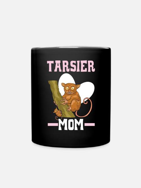 Tarsier Mama Große Augen Bäume Wald Tierliebhaber - Tasse einfarbig - Schwarz