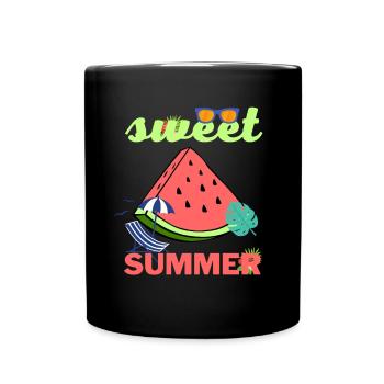 Sweet Summer été pastèque plage soleil cool - Mug uni - noir - Devant