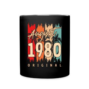 1980 En août salutations d’anniversaire - Mug uni - noir - Devant